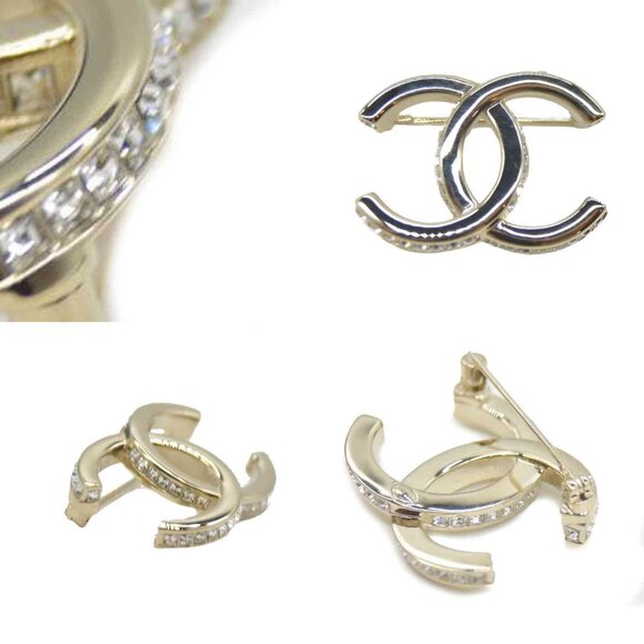 CHANEL Crystal CC Brooch in Gold - Picture 6 of 7